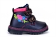 Girls Glitter Touch Straps and Side Zip Fastening Embroidered Ankle Boots Navy/Fuchsia