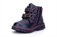 Girls Glitter Touch Straps and Side Zip Fastening Embroidered Ankle Boots Navy/Fuchsia