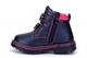 Girls Glitter Touch Straps and Side Zip Fastening Embroidered Ankle Boots Navy/Fuchsia