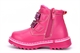 Girls Glitter Touch Straps and Side Zip Fastening Embroidered Ankle Boots Pink/Fuchsia