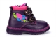 Girls Glitter Touch Straps and Side Zip Fastening Embroidered Ankle Boots Purple/Fuchsia