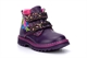 Girls Glitter Touch Straps and Side Zip Fastening Embroidered Ankle Boots Purple/Fuchsia