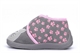 Girls Kitty Touch Fastening Slippers With Paw Print Upper Grey/Pink
