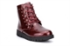 Girls Stud Detail Patent Ankle Boots With Lace And Zip Fastening Burgundy