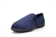 Mens William Quilted Twin Gusset Carpet Slippers Navy