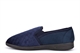 Mens William Quilted Twin Gusset Carpet Slippers Navy