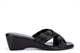 Boulevard Womens Cross Over Mule Sandals With Wedge Heels Black