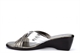 Boulevard Womens Cross Over Mule Sandals With Wedge Heels Pewter/Silver