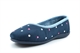Sleepers Womens Isla Memory Foam Dotted Ballerina Slippers Blue/Turquoise