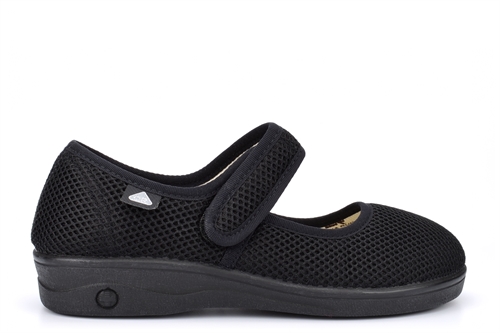Celia Ruiz Womens Washable Dual Fitting Extra Wide Shoes Black With Cotton Lining (EEE Fitting)