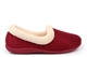 Sleepers Womens Sandie II Collared Memory Foam Slipper With Fleecy Lining Wine