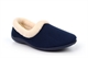 Sleepers Womens Sandie II Collared Memory Foam Slipper With Fleecy Lining Navy