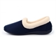 Sleepers Womens Sandie II Collared Memory Foam Slipper With Fleecy Lining Navy