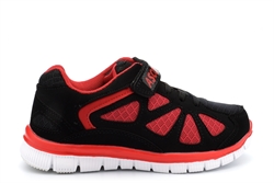 Ascot Boys Eagle Touch Fastening Lightweight Trainers Black/Red