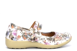 Boulevard Womens Flower Bar Touch Fastening Shoes Floral Print