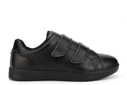 Jo & Joe Womens Gina Touch Fastening Machine Washable Leather Shoes With Memory Foam Insole Black