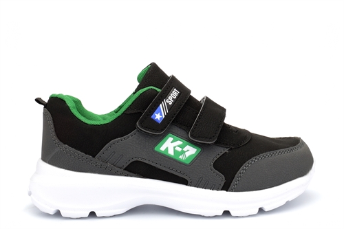 Boys/Girls Superlight Touch Fastening Trainers Black/Green
