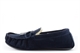 Mokkers Mens Oliver Real Suede Moccasin Slippers With Wool Mix Warm Thermal Lining Navy Blue