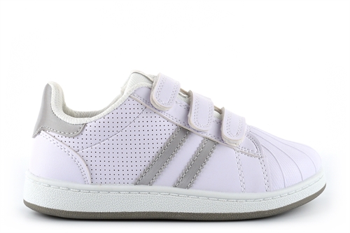 Mercury Girls Touch Fastening Trainers White/Silver