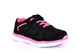 Ascot Girls Lightweight Elasticated Lace Touch Fastening Trainers Black/Pink