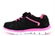 Ascot Girls Lightweight Elasticated Lace Touch Fastening Trainers Black/Pink