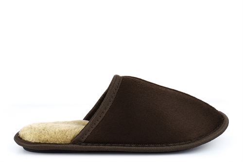 Mens Harry Lightweight Mule Slippers With Soft Insole Brown