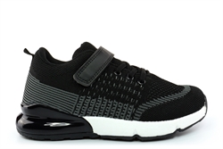 Urban Jacks Boys Bertie Touch Fastening Trainers With Elasticated Lace Black/Grey