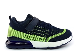 Urban Jacks Boys Bertie Touch Fastening Trainers With Elasticated Lace Navy/Lime