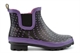 StormWells Womens Waterproof Ankle Wellington Boots With Textile Lining And Rubber Sole Purple/Black
