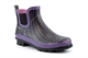 StormWells Womens Waterproof Ankle Wellington Boots With Textile Lining And Rubber Sole Purple/Black