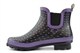 StormWells Womens Waterproof Ankle Wellington Boots With Textile Lining And Rubber Sole Purple/Black