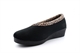 Sleepers Womens Dawn Wedge Slip On Slippers With Knitted Lining And Rubber Sole Black/Ocelot