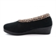 Sleepers Womens Dawn Wedge Slip On Slippers With Knitted Lining And Rubber Sole Black/Ocelot
