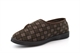 Comfylux Mens Paul Touch Fastening Washable Wide Fit Slippers Dark Brown Check (EE Fitting)