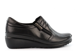 Mod Comfys Womens Casual Leather Ankle Boots With Rubber Sole And Leather Insole Black