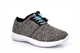 Girls Lightweight Stretchy Trainers With Elasticated Adjustable Lace Grey/Mint