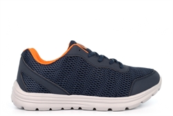 Dek Mens Hyde Park Super Lightweight Memory Foam Lace Trainers Navy/Orange