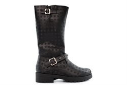 Canguro Girls High Leg Lightweight Calf Boots With Buckle And Gem Detail Black