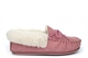 Mokkers Womens Emily Real Suede Moccasin Slippers With Wool Mix Warm Lining And Outdoor Sole Pink