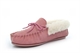 Mokkers Womens Emily Real Suede Moccasin Slippers With Wool Mix Warm Lining And Outdoor Sole Pink
