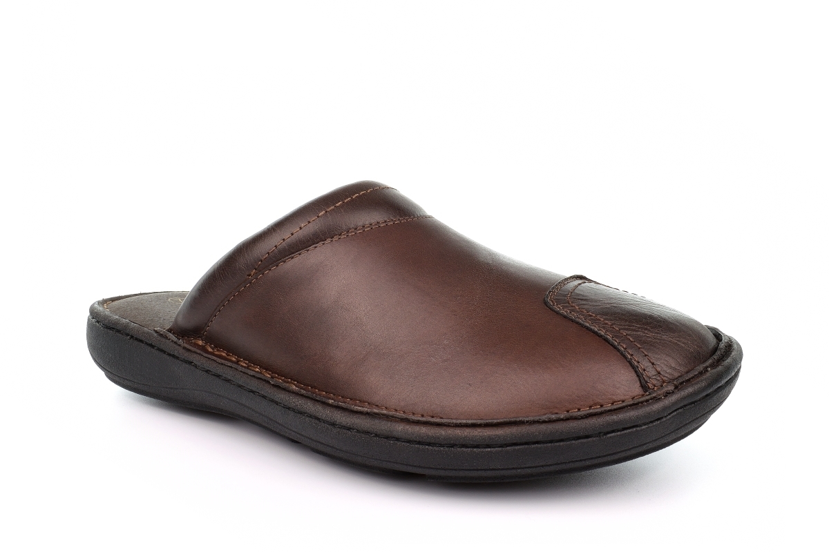 Zapatillas de cuero para hombre al aire libre mulas zuecos de cuero para hombre (ajuste pequeño compra 1 talla más) - Imagen 7 de 9