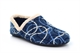Sleepers Womens Karen Knitted Slip On Slippers With Ergonomic Padded Insole Blue