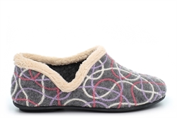 Sleepers Womens Karen Knitted Slip On Slippers With Ergonomic Padded Insole Grey