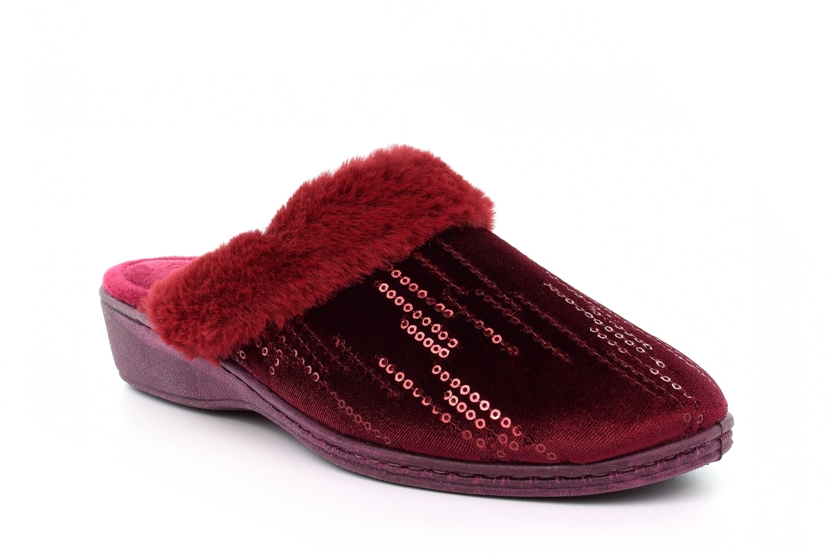 Womens Memory Foam Slippers Ladies Mule Slippers Sequin Rubber Sole Wedges