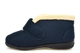 Sleepers Womens Amelia Faux Suede Memory Foam Touch Fastening Bootee Slippers With Rubber Sole Navy