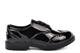 Miss Riot Girls Lace Up Brogue School Shoes Patent Black