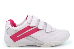 Dek Raven Womens Touch Fasten Casual Trainers White/Fuchsia