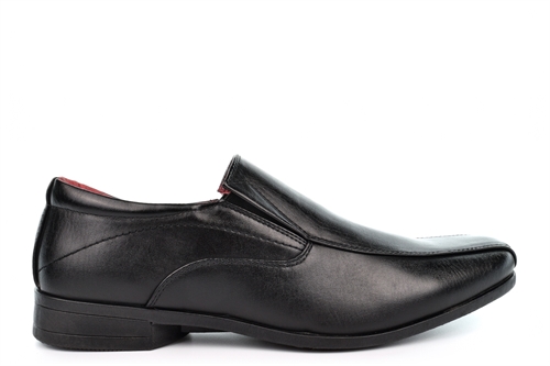 US Brass Mens Twin Gusset Slip On Formal Shoes Black