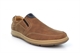 Scimitar Mens Twin Gusset Slip On Casual Shoes With Faux Leather Patch Detail Tan