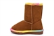 Girls Sugar Faux Fur Lined Chestnut Rainbow Trim Pull On Calf Boots Brown